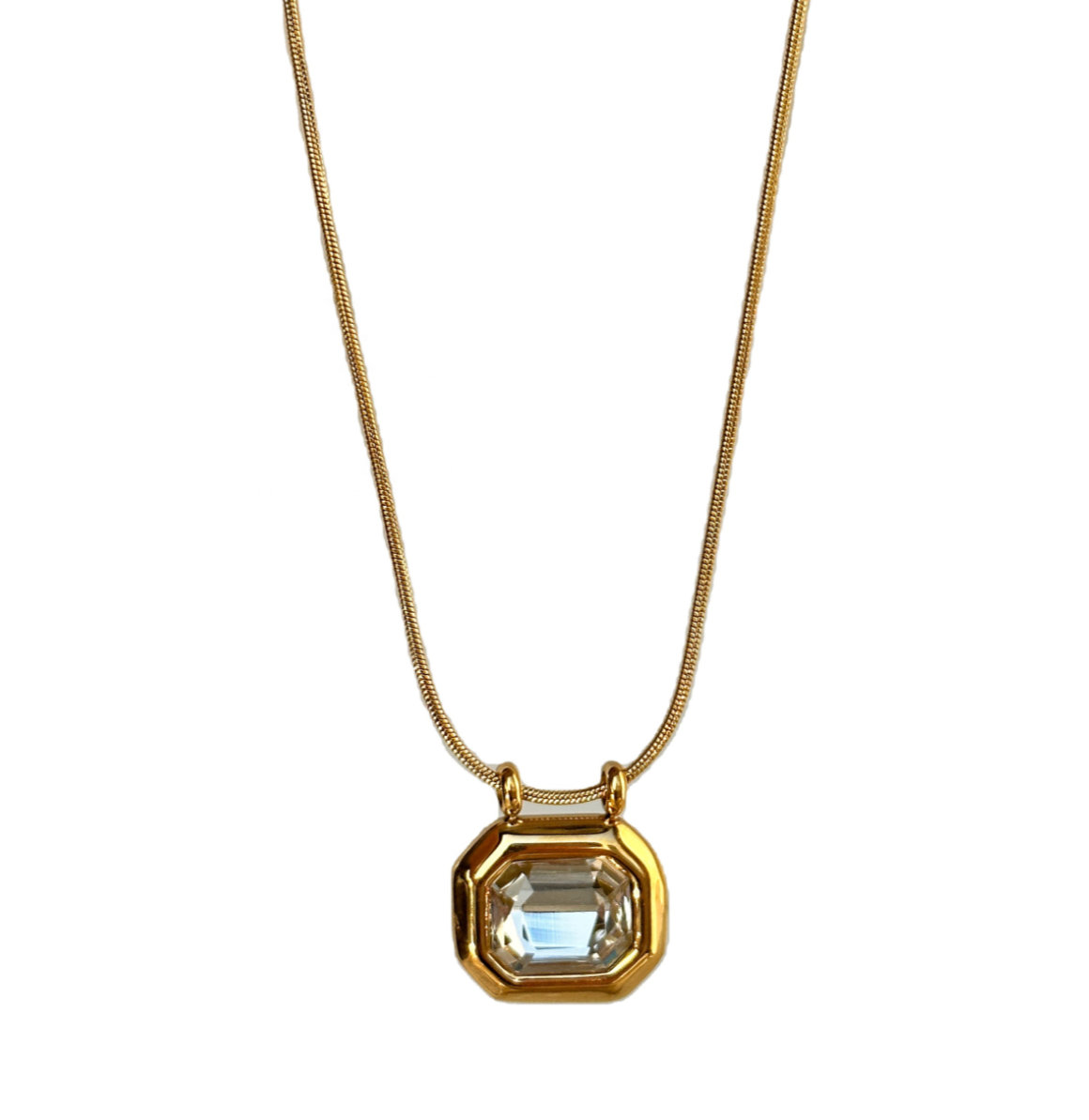 Iris Mirror Pendant Necklace